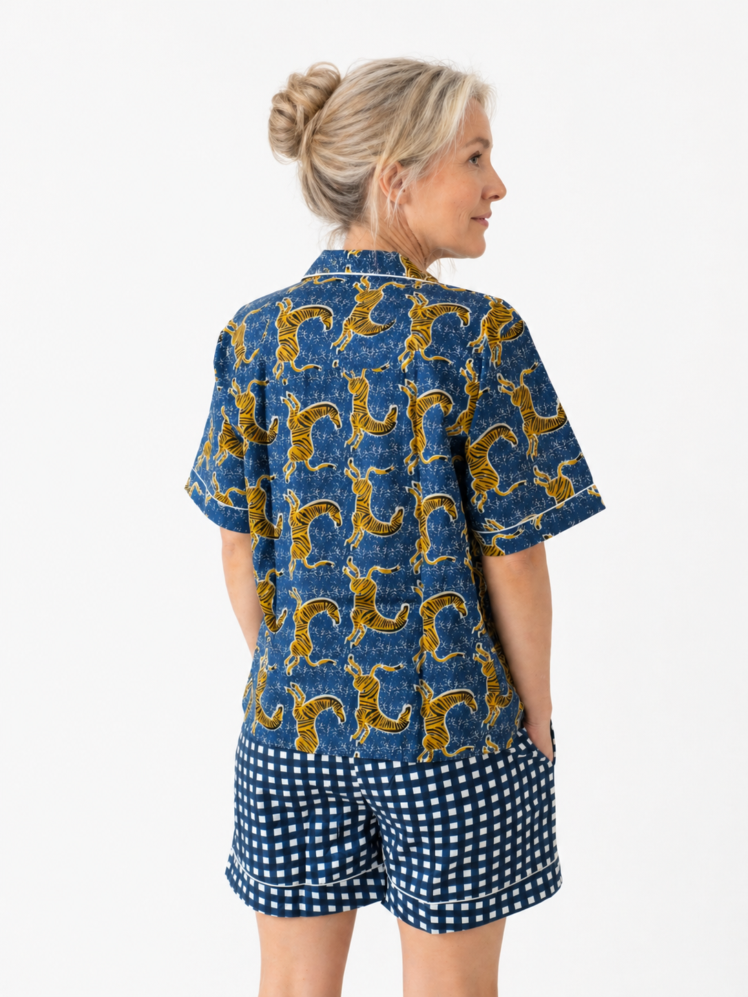 AR26-01 - Hiroko Skirt - Shibori Navy — Yaza